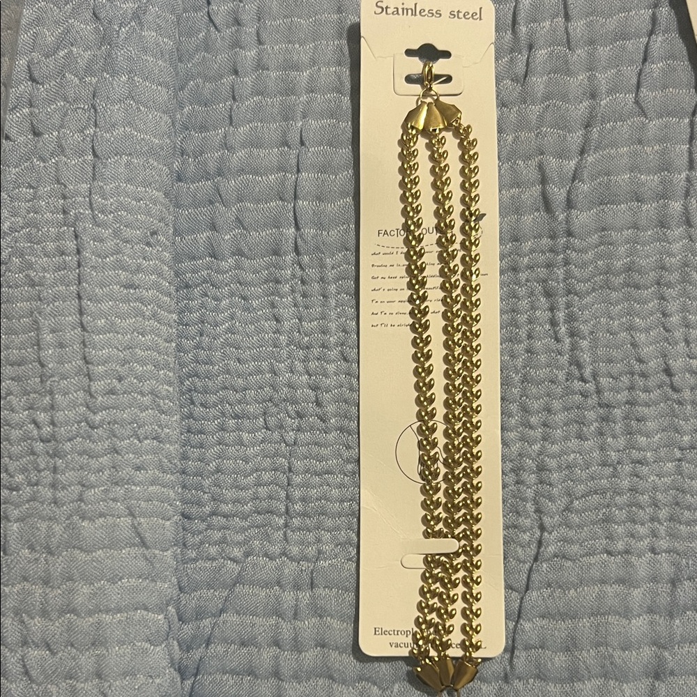 Stainless Steel Multi-Strand Chain Bracelet - Gold & Silver